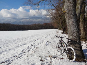 A vélo sur la neige