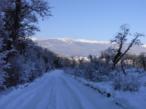 A vélo sur la neige