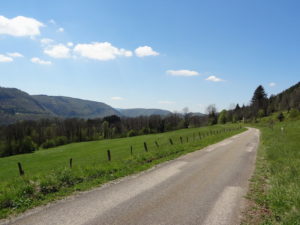 La D126 près de Lézat Jura