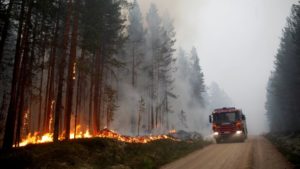 Suède : incendie de forêt près de Ljusdal le 15.07.18 (crédit photo : Mats Andersson) Suède